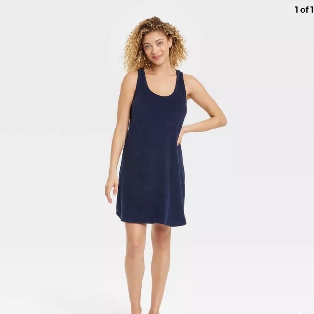 Target‎ A New Day Women's Navy Blue Cotton Sleeveless Terry Mini Tank Dress 3X